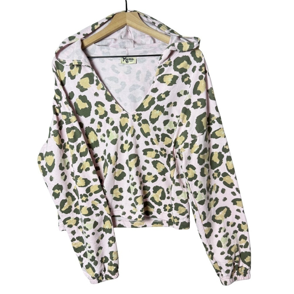 Show me your Mumu Women’s Leopard Pink Cropped Lightweight Hoodie size L